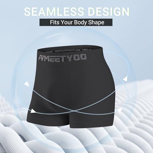 MEETYOO Compression Shorts Men, 3/4/5 Pack Spandex Running Shorts Athletic Workout Sport Performance Baselayer Underwear2