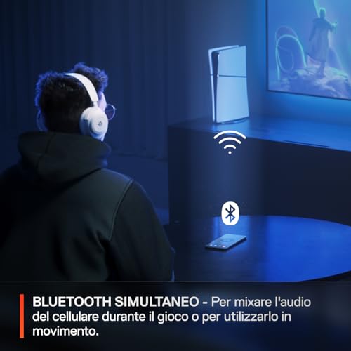 Arctis Nova 7P Wireless - Cuffie da gioco multipiattaforma e per cellulari - 2,4GHz + Bluetooth simultaneo - Batteria da 38 ore - USB-C - Microfono estraibile - Playstation, PC, VR, Switch - Cuffia gaming - Immagine 2