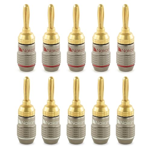 Nakamichi FanLock Excel V[Y 24k bL oiivO 10 AWG - 18 AWG Q[W TCY 4mm Xs[J[ Av Hi-Fi XeI z[VA^[ WI I[fBI C P[u AV V[o