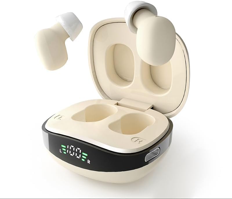 Schlafkopfhörer Bluetooth 5.4,Seitenschläfer Kopfhörer,Noise Cancelling Bluetooth Kopfhörer Mini zum Schlafen,Unsichtbare In Ear Kopfhörer,Weiche Ohrhörer Schlafen Sleepbuds,für iOS/Huawei/Samsung