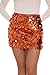 GUANYY Sparkly Skirt for Women Diamond Glitter Sequins Mini Skirts Rave Concert Outfits Orange Small