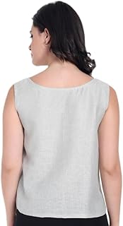 esseneur Light Green Embroidered Sleeveless Top Elegant Designer Summer Wear for Women-picture-16