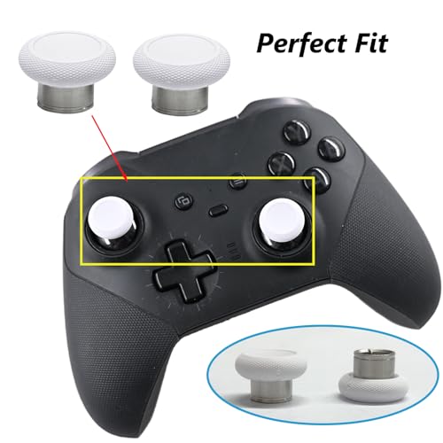 Image of 2 Pack Elite 2 Controller Short Thumbsticks Replacement for Xbox Elite Series 2 Controller,0.39in Standard Height Concave Magnetic Analog Short Joysticks Replacement for Elite Series 2 Core (White)