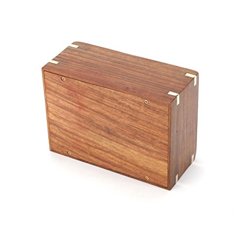 image for Hind Handicrafts Brass Paw Inlaid Rosewood Pet Urn for Dogs Cats Memor