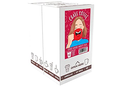 Image of Crave Beverages Coffee Lovers - Flavored and Non Flavored Coffee Pods, for Keurig K Cup Brewers, 40 Count