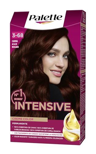 Schwarzkopf Palette Intensive Creme Color - Tono 3.68 cabello Caoba - Coloración Permanente de Cuidado con Aceite de Marula – Óptima cobertura de canas – Color duradero hasta 8 semanas