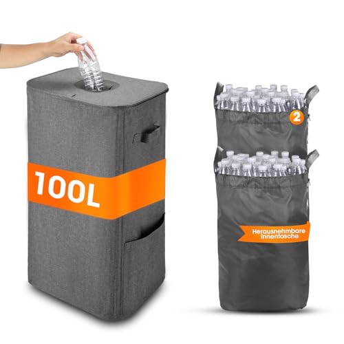 Cong.Lai 100L Pfandflaschen Sammelbehälter mit Deckel