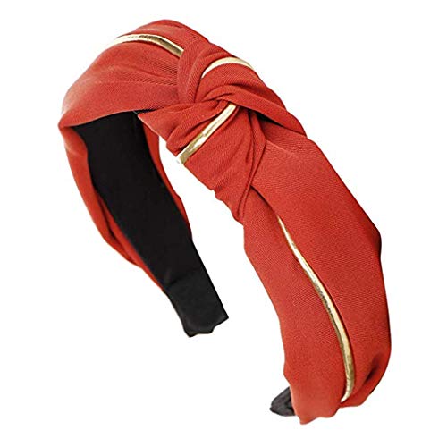 MHDGG Wide Headbands Knotted Headbands for Women,1Pcs Twisted with Cloth Wrapped Headbands for Women Headwear Barrette Styling Tools Accessories,Orange