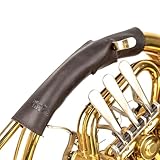 Leather French Horn Protection - Double Horn Guard for Secure Grip (Brown)