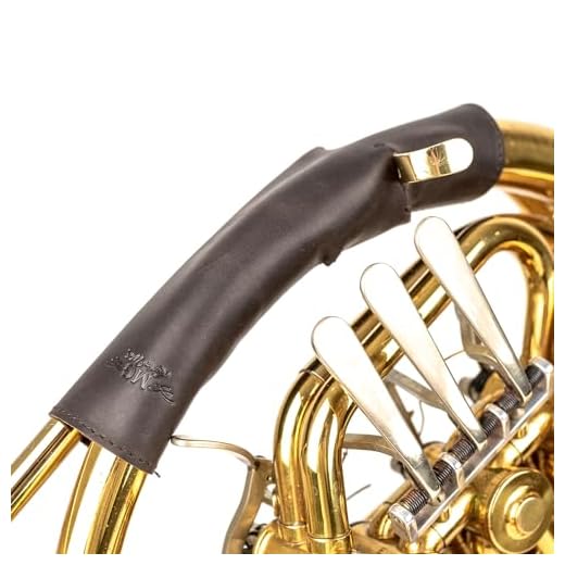 Leather French Horn Protection - Double Horn Guard for Secure Grip (Brown)