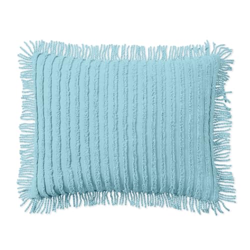 Image of BrylaneHome Chenille 100% Cotton Sham - King, Aqua