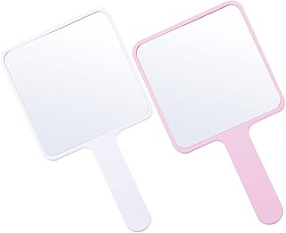 2pcs Handheld Vanity Mirror Vintage Mirrors Travel Makeup Mirror Square Mirror Handheld Bathroom Mirror Hairdressing Hand Mirror Handheld Cosmetic Mirror Makeup Compact Mirror Girl