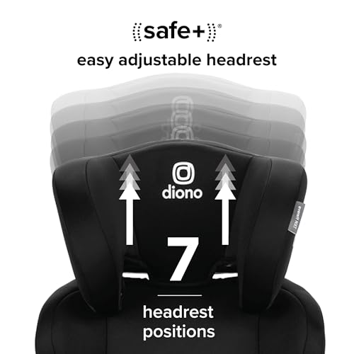 Image of Diono Everett NXT High Back Booster Car Seat with Rigid Latch, Lightweight Slim Fit Design, 8 Years 1 Booster Seat, Black