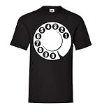100 % algodón Generisch Dial de Antiguas Teléfono Hombre Camiseta - shirt84 - Negro, XXL