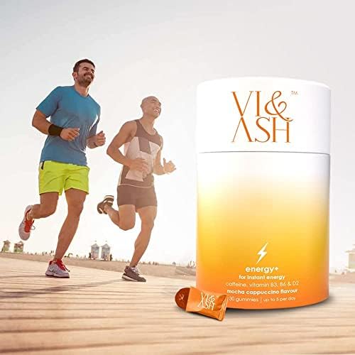 VI & ASH Energy Gummies for Power Boosting | Caffeine, Multivitamins Mocha Cappuccino Flavour Fast-Acting Energy Power Supplement for Increased Energy & Focus 30 Gummies for Men & Women (30 Day Pack)