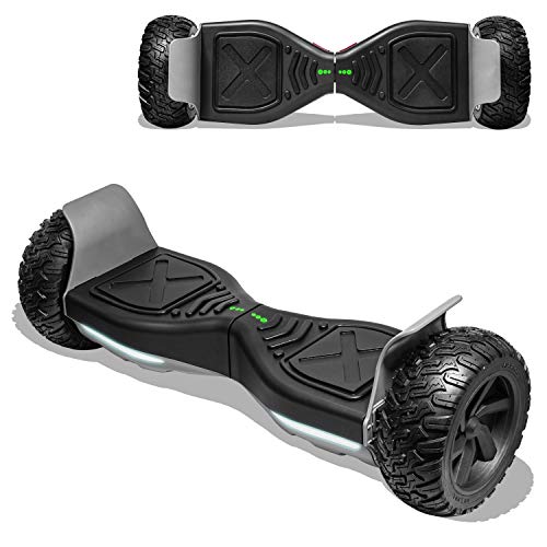 Moderner Electric Hoverboard Scooter Two Wheels Hoover Board Smart self Balancing Scooter with Built in Speaker LED Lights for Gift (8.5''Wheel on Black)