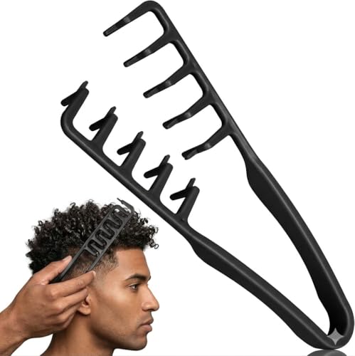 Texture Comb for Hair Volumizing Texturizing Styling Comb Wide Tooth Hair Comb for Men Women Root Volume Tool for Curly Fluffy Layered Hair Lightweight (black)