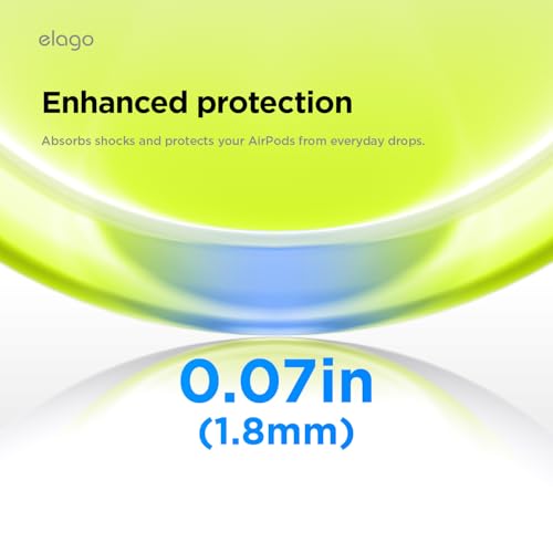 Image of elago Clear Case for AirPods Pro 3 | Lanyard Included, Strap Included, Reduced Yellowing, Shockproof, Full Protection (Neon Yellow)