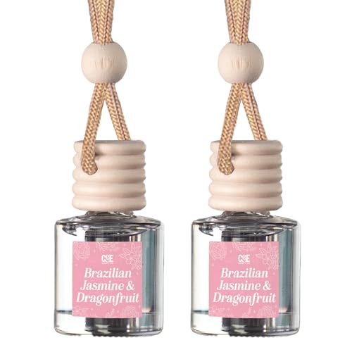 Image of CANDECraftCo Car Air Hanging Fragrance Oil, Car Auto Freshener for Essential Oils, Scents Fragrance Aromatherapy Automobile Diffuser, Long Lasting (Braziian Jasmine & Dragonfruit)