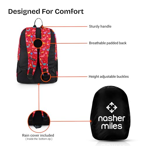 Image of Nasher Miles Polyester Backpack | Ideal for Preschool, Kindergarten, College, School, Office& Travel | Toddler, Girls, Boys, Men, Women