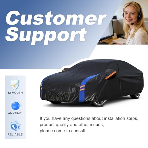 Image of Custom Fit Car Cover for Lexus ES ES300 ES330 ES350 ES300h (2001-2026), Upgraded Waterproof All Weather Outdoor Auto Cover with Driver Door Zipper & Mirror Pockets, UV /Snow /Dust Protection