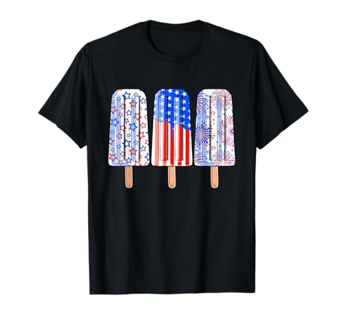 4th Of July Popsicle Red White Blue American Flag Patriotic T-Shirt