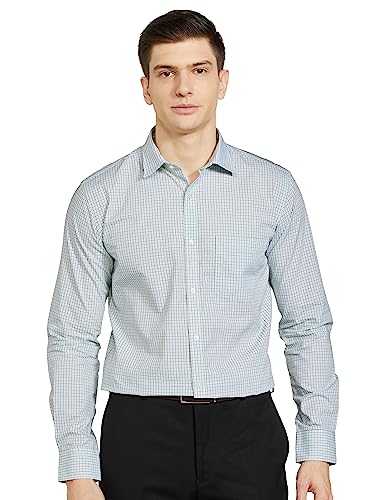 Image of Park Avenue Slim Fit Pure Cotton Checks Pattern Semi Cutaway Collar Formal Shirt
