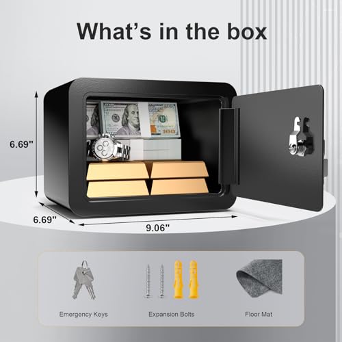 Marcree 0.23 Cub Safe, Small Safe Box with Key, Mini Safe for Kids