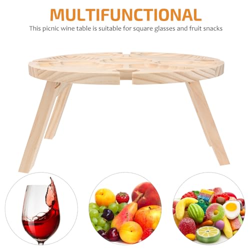Table de pique extérieure en bois pliante légère kaki pour repas - 8