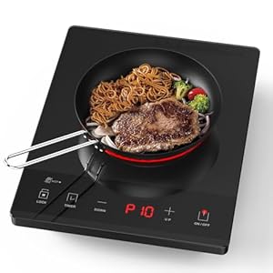2000W Electric Hot plate Single Burner Portable Induction Cooktop for Cooking Ultra-thin Electric Stove Infrared Burner Cooker,24H Timer Child Safety Lock,Surface Compatible for All Cookware