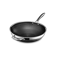 HexClad Hybrid Nonstick 30 cm Wok, Stay-Cool Handle, Dishwasher-Friendly, Oven-Safe Up to 480°C, Induction Ready, Compatible with All Cooktops