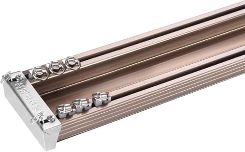 OWOHYG Separador de ambientes con riel para Cortinas - Sistema Duradero y de fácil instalación para una Elegante separación de Espacios (Dorado, 2,8 m)