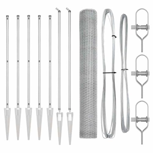 Mhdvray Set de Poteaux de Clôture avec Panneau en Acier Argenté, Clôture de Jardin Moderne pour Terrasse et Extérieur, 1000 x 120 cm, Délimitation Sécurisée et Stable