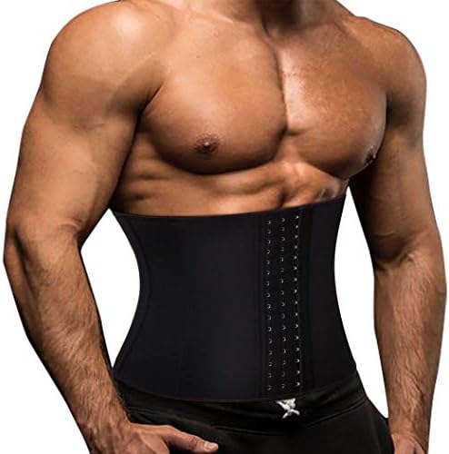 Mens Sweat Sauna Suit Waist Trainer Neoprene Workout Body Shaper Slimming Corset Adjustable Belt Back Support Band