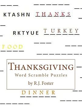 Paperback Thanksgiving: Word Scramble Puzzles [Large Print] Book
