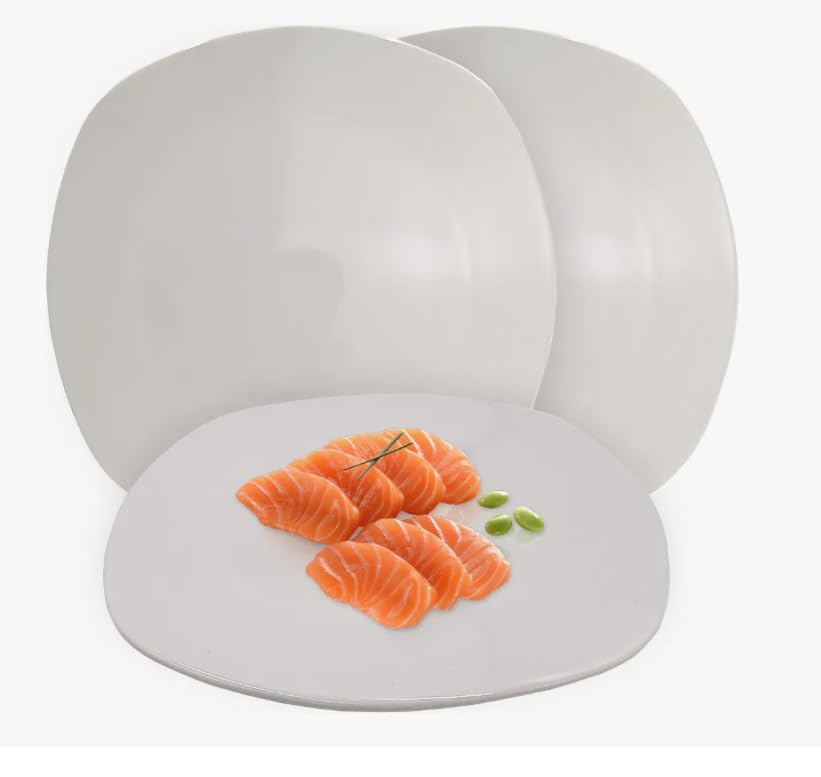 Opiniones y reviews de Platos santa anita para comprar hoy. 49 12 Platos Extendidos Cuadrados Antartic De 25cm De Diámetro Blanco Liso