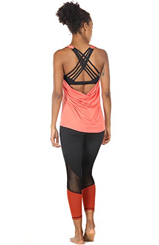Image of icyzone Women's Open Back Workout Athletic Yoga Tank Tops with Built in Bra