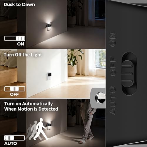 Image of DORESshop LED Night Light[2 Pack], Night Lights Plug into Wall, 3 Mode Plug in Night Light with Motion Sensor, Dusk to Dawn Sensor, 5000K Daylight White, Nightlights for Adults, Bedroom, Hallway