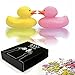 Ambesonne Rubber Duck Jigsaw Puzzle, Rubber Duck Couple in Love Romantic First Love Theme, Heirloom-Quality Fun Activity for Family Durable Cardboard, 1000 pcs, Yellow Pink White