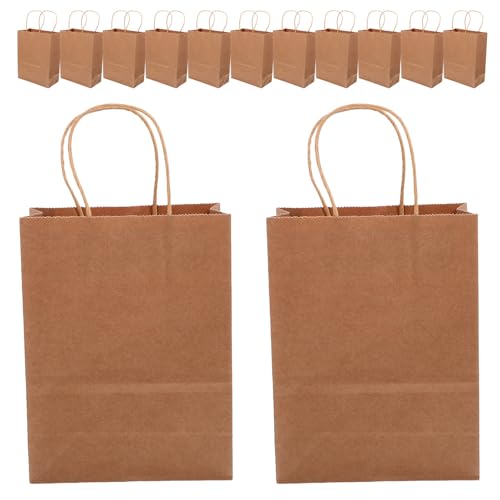 Papier kraft sacs cabas marron pour emballage de biscuits et friandises de fête portables