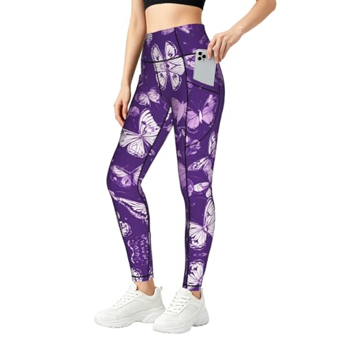 Leggings de course à pied imprimé papillons pour vos runs en plein air