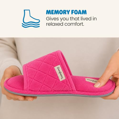 Image of Dearfoams womens Slipper Memory Foam Summer House Shoe Beatrice Terry Slide