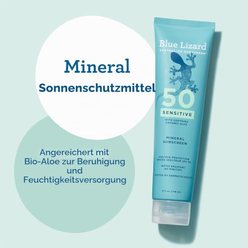 BLUE LIZARD Sensitiver Mineral-Sonnenschutz mit Zinkoxid 50+, wasserabweisend, UVAUVB-Schutz mit Smart Cap-Technologie, parfümfrei… – Ansicht 4