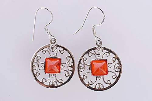 Boucles d'oreilles pierre naturelle orange contre les teints ternes - 5