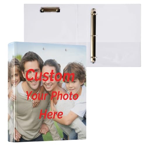 Image of Custom Binder Personalized with Phone 3 Ring Binder with 2 Interior Pockets and Clipboard 1.5 inch Binders 3 Ring Heavy Duty Fit 8.5 inch x 11 inch Letter Size for Office School, 2 Pack
