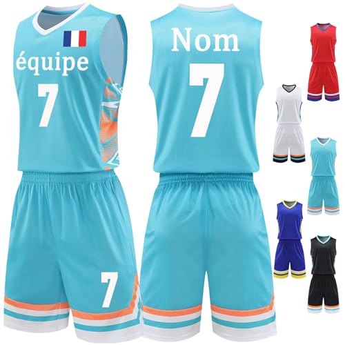 Maillot Tenue Basket Personnalisé Enfant Adulte Ensemble Basket Peut Être Personnalisé avec Votre Nom Numéro Équipe Logo