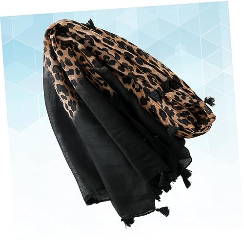 Cotton and Linen Leopard Gradient Scarf for Women Shawl Wrap Lightweight Autumn Winter Long Scarf Stylish and Versatile for Casual and Formal Occasions3