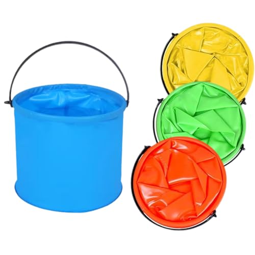 UQMIQURA 4 Stück Faltbarer Eimer, 2L Strand Falteimer Tragbarer, Multifunktional Klein Eimer, Wassereimer Tragbarer Falteimer für Camping Angeln Strand