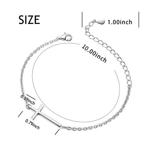 Cross Anklet For Women S925 Sterling Silver Adjustable Foot Ankle Bracelet 10 #TOP5