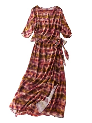Robe midi en soie synthétique col bateau pour silhouette affinée et chic